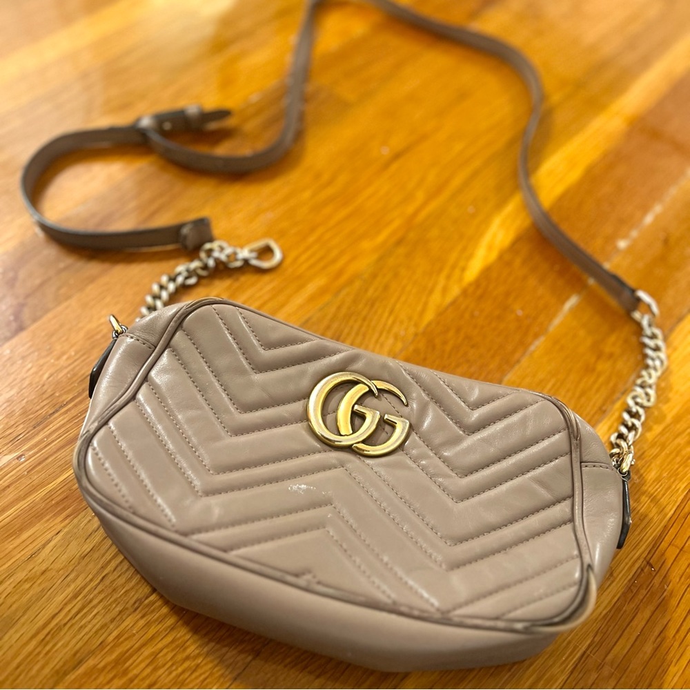 Gucci Marmont Small Shoulder Bag - Dusty Pink Leather